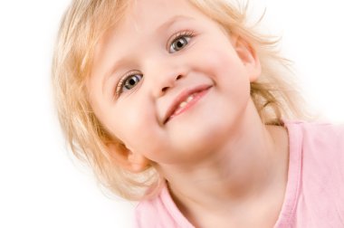 Smiley küçük kız mutlu portre