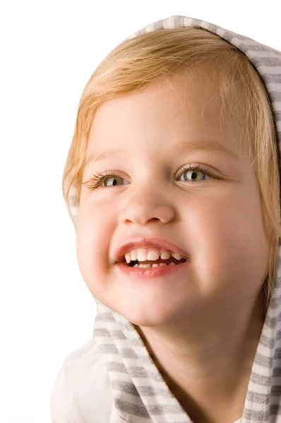 Смайли счастливая маленькая девочка крупным планом — стоковое фото