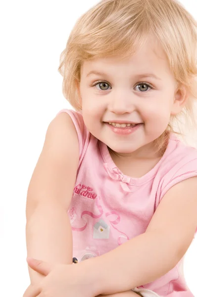 Sorridente felice bambina primo piano — Foto Stock