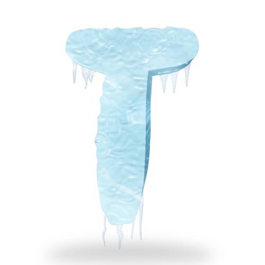 Alfabenin sarkıt harfi t ile donuk efektli 3d metin biçimi