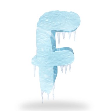 Alfabenin sarkıt harfi f f f f ile donuk efektli 3d metin biçimi