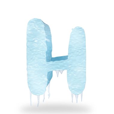 Alfabenin sarkıt harfi h ile donuk efektli 3d metin biçimi