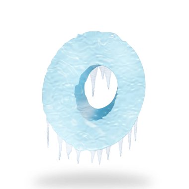 3d metin biçimi, alfabenin sarkıt harfi O ile donuk efektli