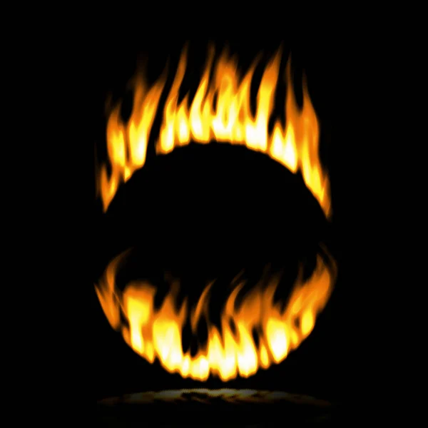 Anello Fuoco Sfondo Nero — Foto Stock