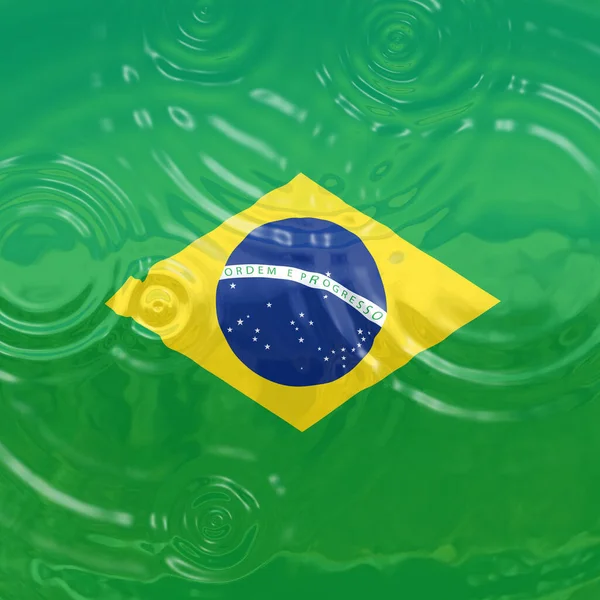 Bandiera Riflessione Brasile Nell Acqua Illustrazione — Foto Stock