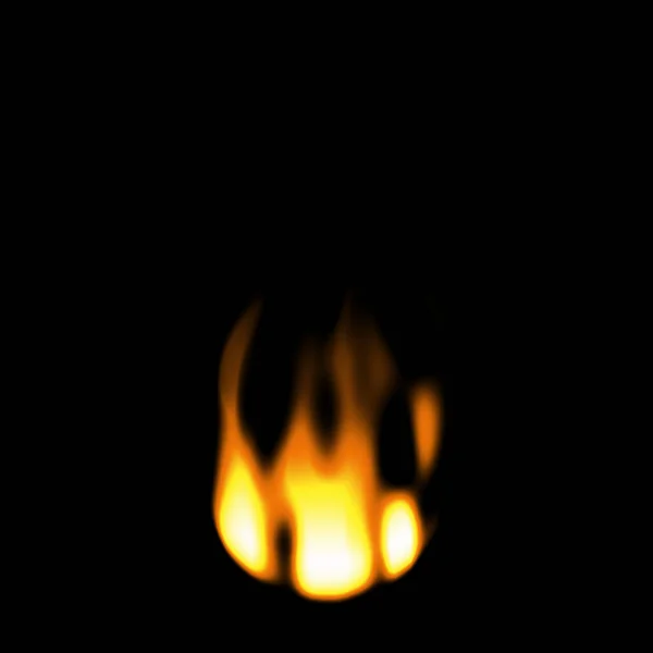 Llama Fuego Fondo Negro — Foto de Stock