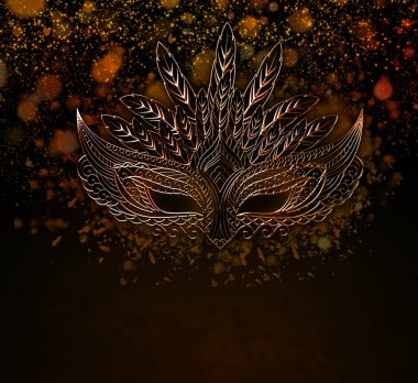 Siyah arka planda karnaval maskesi