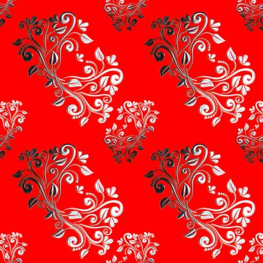 Çiçek süsü ile kusursuz desen. vektör illüstrasyonu