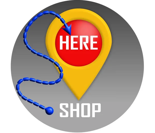 Shopping Location Icon Ilustración Vectorial Seo Diseño Web Moderno — Vector de stock
