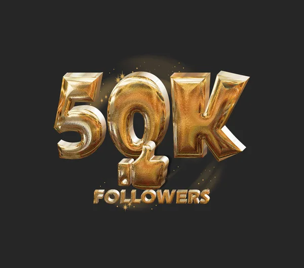 Banner Celebración 50K Seguidores Para Uso Redes Sociales —  Fotos de Stock