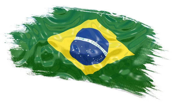 Ilustração Flag Brasil Isolado Branco — Fotografia de Stock