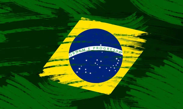 Bandera Ilustración Brasil Pinturada Dos Sombras Verde —  Fotos de Stock