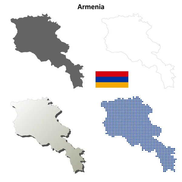 Armenia outline map set — Stock Vector