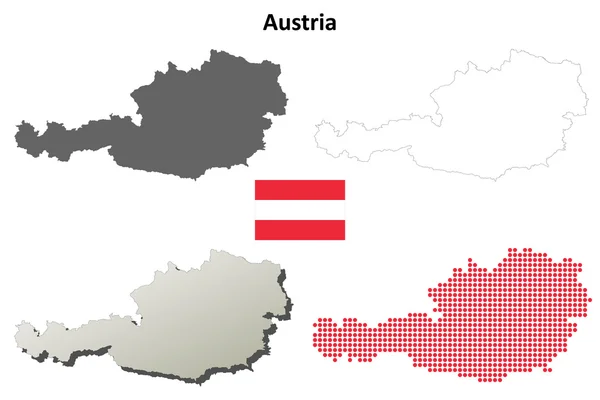 Österrike karta disposition set — Stock vektor