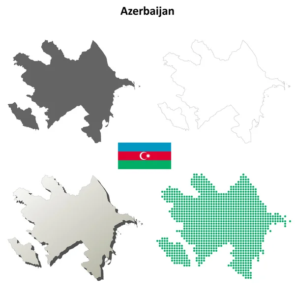 Azerbaiyán esquema mapa conjunto — Archivo Imágenes Vectoriales