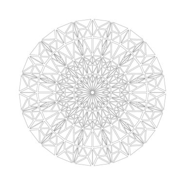 Geometrik üçgen mozaik mandala desenli sayfa renklendirme tasarımı
