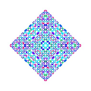 Soyut renkli izole edilmiş değerli taş kare şekil