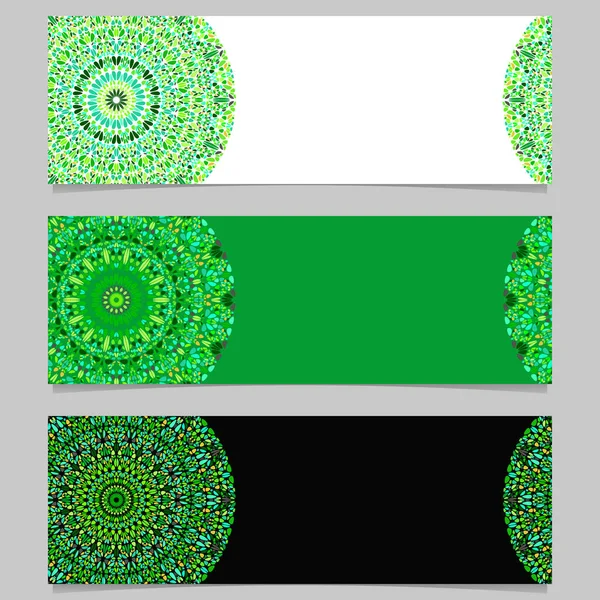Abstract colorful horizontal gemstone mandala banner template set — Stock Vector