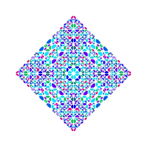 Forma cuadrada de gemas ornamentadas aisladas coloridas abstractas — Vector de stock