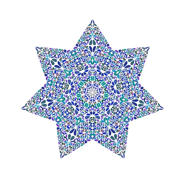Geïsoleerde geometrische kleurrijke bloemen ornament ster polygon — Stockvector