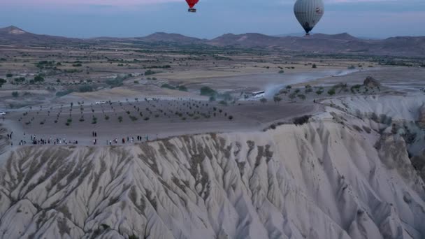 Cappadocië Turkije September 2021 Bunch Hot Air Ballon Vliegt Vrij — Stockvideo