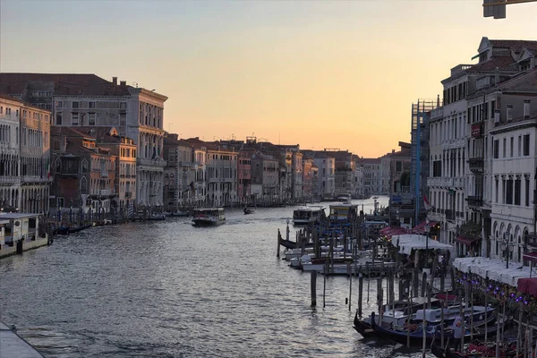 Венеція Італія Wide Angle View Famous Canal Grande Яскравий Вид — стокове фото