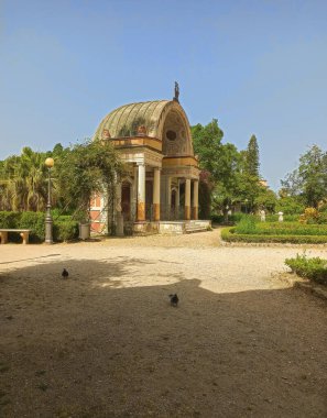 Palermo, Sicilya, İtalya ve Avrupa 'daki halk için Parco Piersanti Mattarella veya Giardino Inglese şehri İngiliz tarzı bahçe parkı