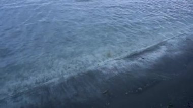 Gentle waves with salt at the bottom in Salda Lake, it is a mid-size crater lake in Burdur. Salda Golu in Turkey.
