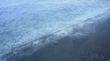 Gentle waves with salt at the bottom in Salda Lake appears to be salty sea waves, it is a mid-size crater lake in Burdur. Salda Golu in Turkey.