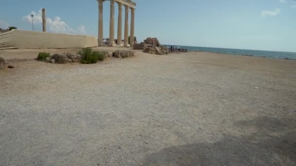 Side Turkey September 2021 Temple Ruins Apollo Ancient City Side — Stok Video