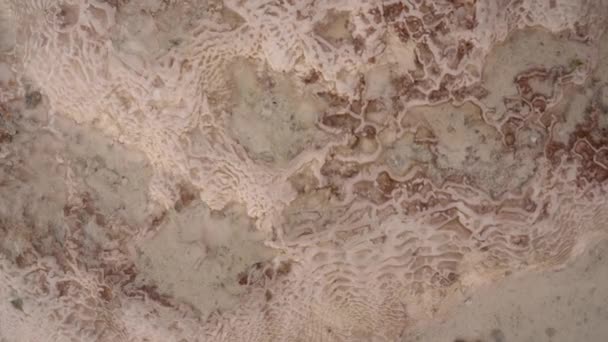 Naturally Formed Patterns Surface Pamukkale Hot Spring Turkey Mineral Rich — Vídeos de Stock