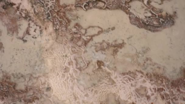 Naturally Formed Patterns Surface Pamukkale Hot Spring Turkey Mineral Rich — Vídeo de stock
