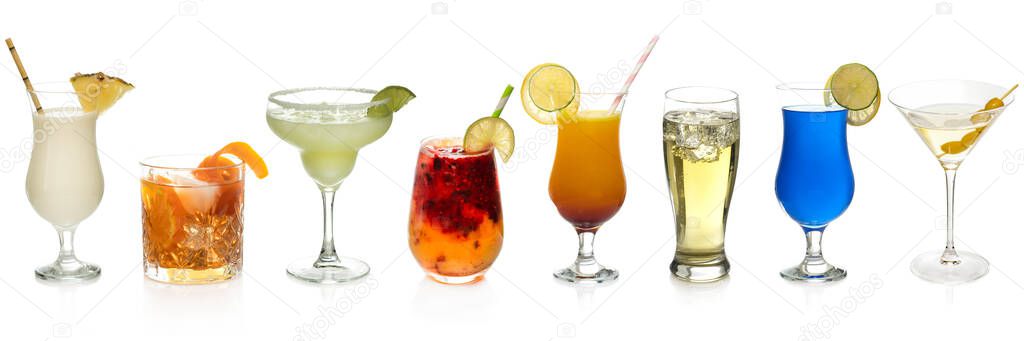 Selection of refreshing drinks
