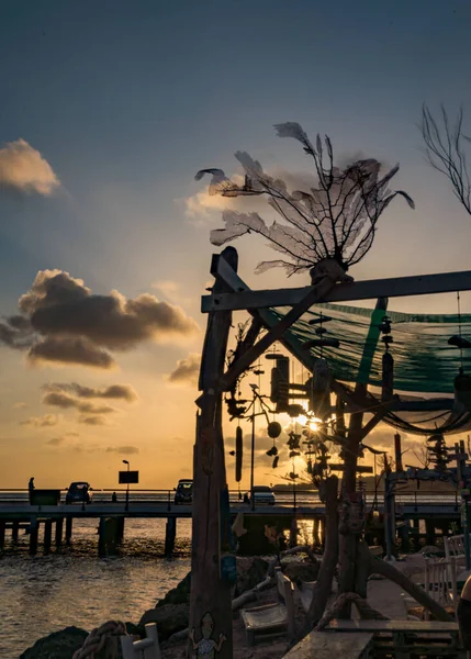 Belo Pôr Sol Sobre Mar — Fotografia de Stock