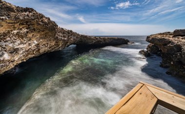 Arka plan için güzel deniz kıyısı manzarası.