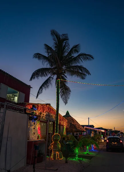 Kerstverlichting Rondom Het Caribische Eiland Curacao — Stockfoto