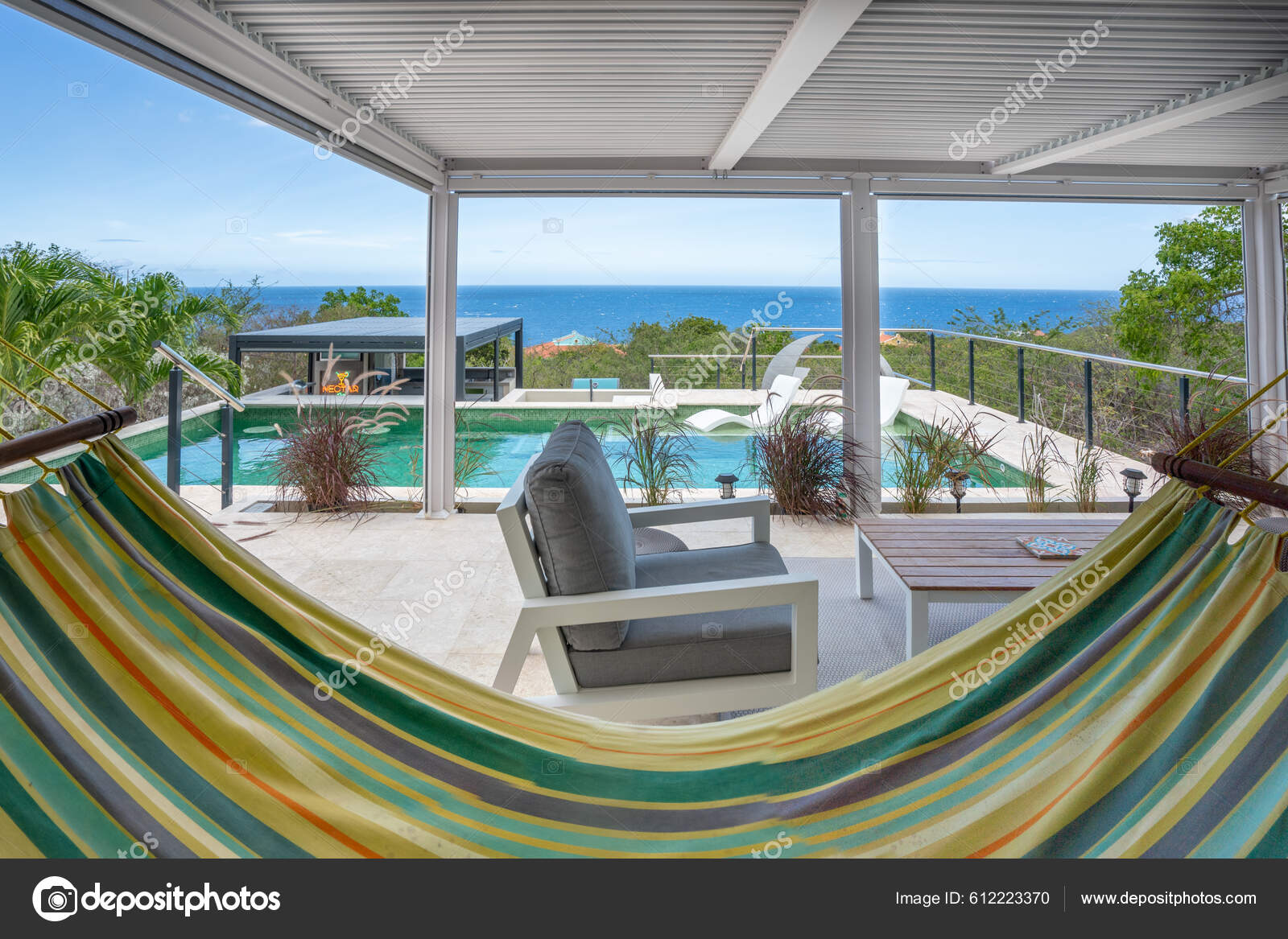 Beautiful Luxury Swimming Pool Chairs Chair Stock Editorial Photo