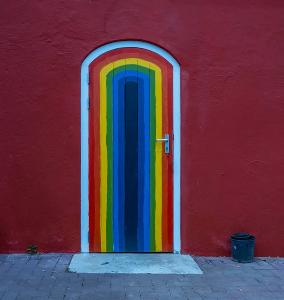 Puerta Pintada Colores Casa — Foto de Stock