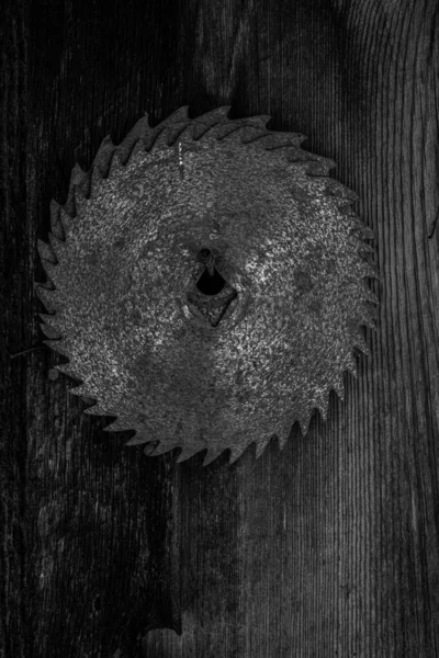 Old Saw Blade Hanging Wall — Fotografia de Stock