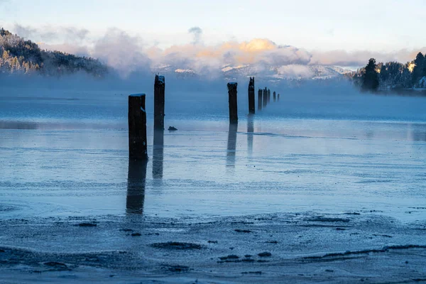 Lake Coeur Alene Winter — Stok Foto