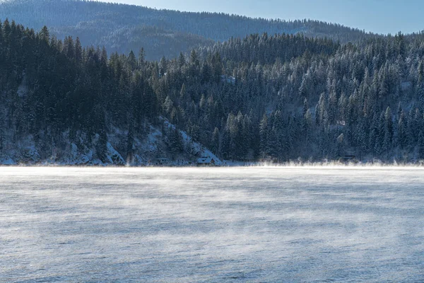 Winter Morning Scene Lake Coeur Alene Idaho — Stock Photo, Image