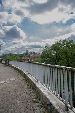 Walkway in Bielefeld with Sparrenburg in the Back