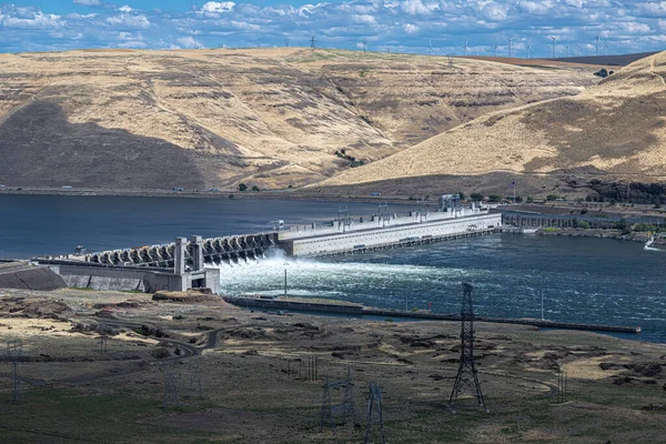 John Day Dam Columbia River Washington State Oregon Border — Stok Foto