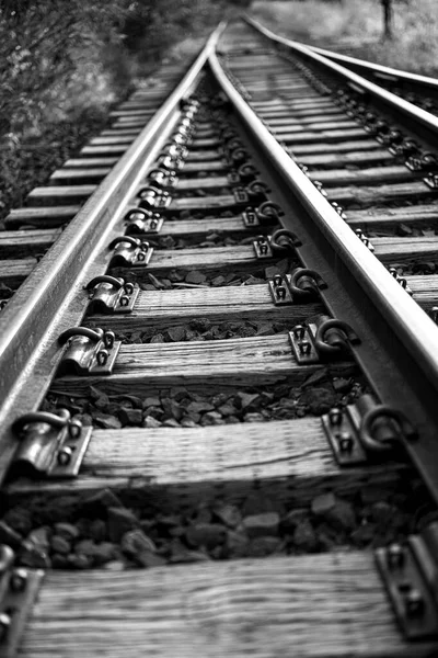 Nahaufnahme Alter Eisenbahngleise — Stockfoto