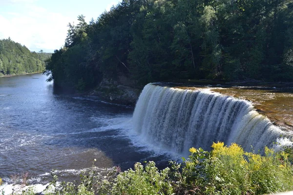 Gorgeous Tahquamenon Falls Upper Peninsula Michigan Late Summer Second Largest — Stock Photo, Image
