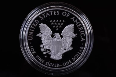 2020-W ABD Gümüş Kartal Limited Baskısı 'nın tam tersi. 2. Dünya Savaşı' nın bitişini onurlandırmak için V75 özel damgalı versiyonu. 1 ons saf gümüş para Kasım 2020 'de piyasaya sürüldü..