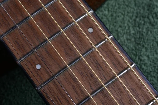 12Th Fret Marker Selective Focus Selective Focus Small Fifth Fret — Stock Photo, Image