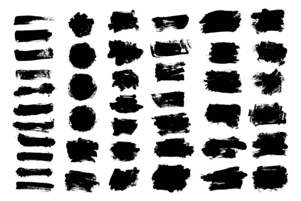 Textura Pincel Negro Vectorial Grunge Pincelada — Archivo Imágenes Vectoriales
