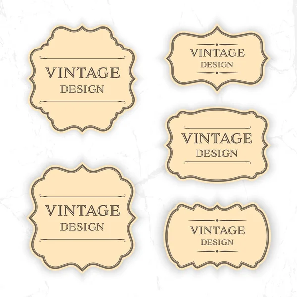 Set Vectores Etiqueta Vintage Marco Para Diseño Banner — Archivo Imágenes Vectoriales