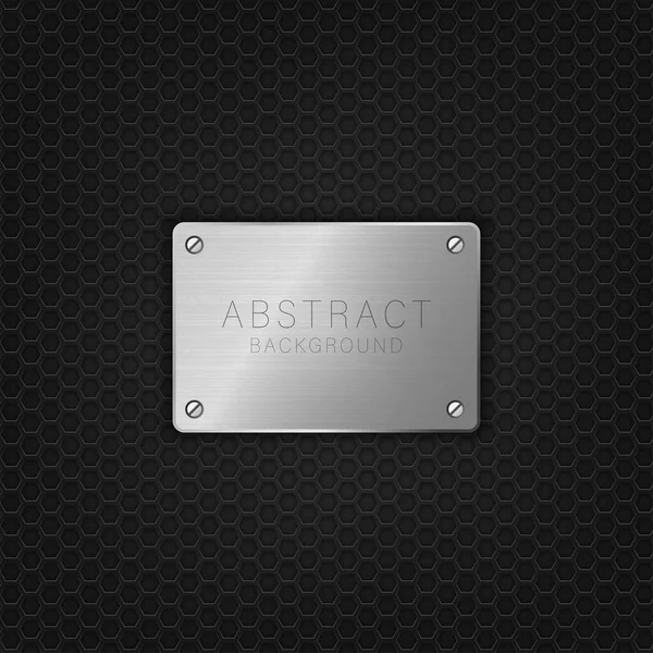 Dimensión Abstracta Metal Vectorial Sobre Fondo Hexágono Negro Elemento Realista — Vector de stock